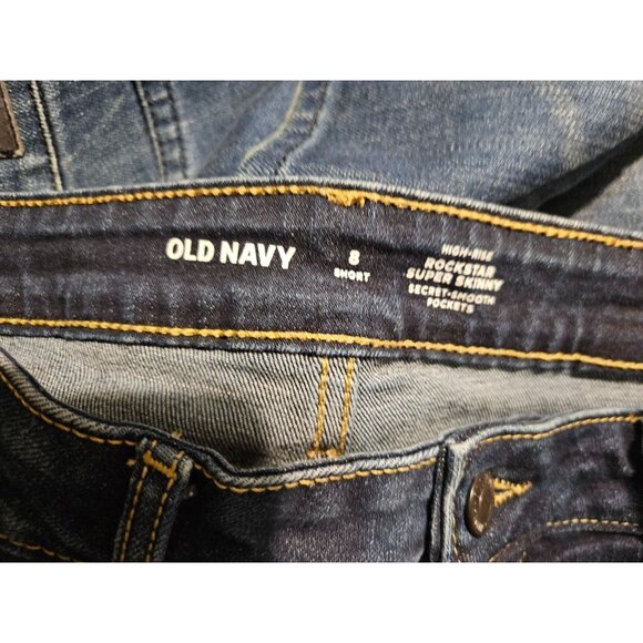 Old Navy Hi- Rise Rockstar Super Skinny Secret Smooth Pockets Jeans Women 8Short - Picture 7 of 7